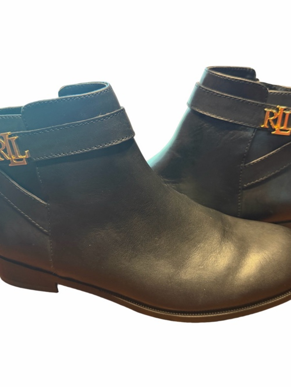 Lauren Ralph Lauren Black Leather Bonne Boots